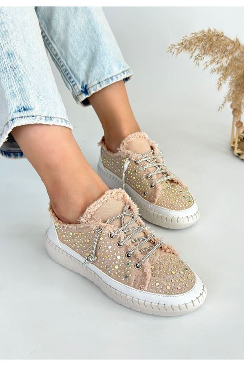 Guji Bej Kot Bağcıklı Spor Ayakkabı