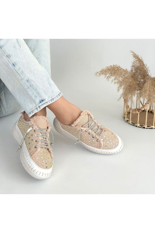 Guji Bej Kot Bağcıklı Spor Ayakkabı