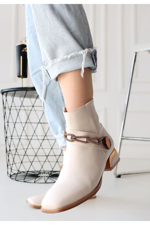 Roxani Bej Cilt Topuklu Bot