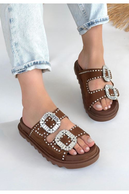 Juana Taba  Nubuk  Taşlı Terlik