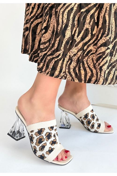 Evra Çita Triko Topuklu Terlik