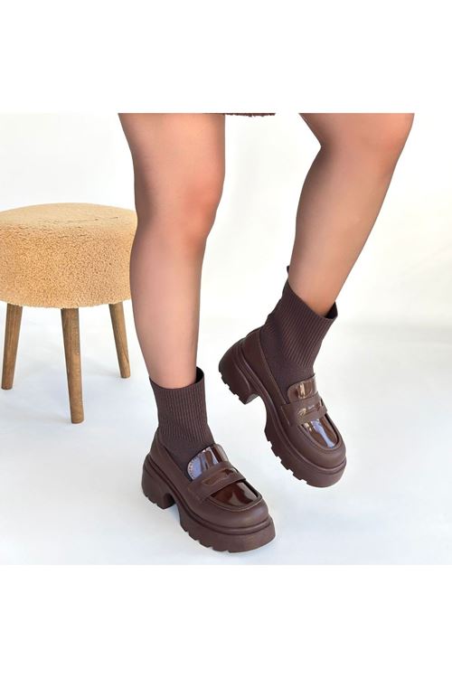 Wanye Kahverengi Cilt Cilt Streçli Bot