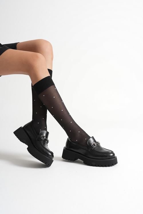 Toka Detaylı Siyah Günlük Loafer Ayakkabı SHTR10MS04A