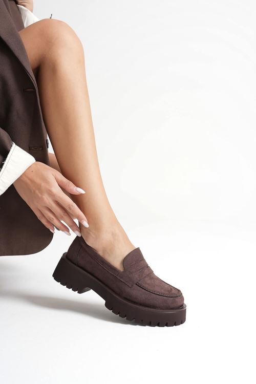 Kadın Günlük Süet Acı Kahve Ayakkabı SHTR10MS02E