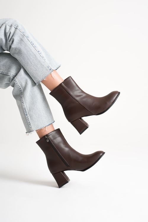 Lucinda Kadın Kışlık Acı Kahve Kalın Topuklu Bot