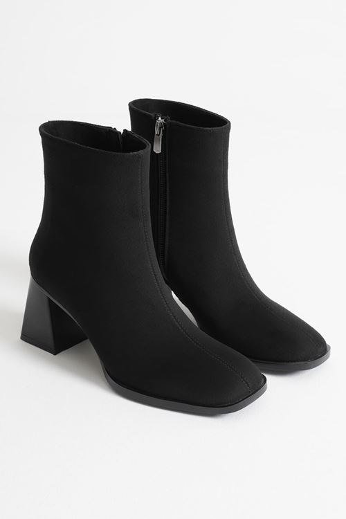 Kadın Siyah Süet Topuklu BotSHTR08MK24D