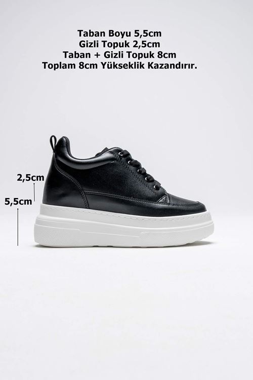 Kadın Gizli Topuk Siyah BT Spor Ayakkabı