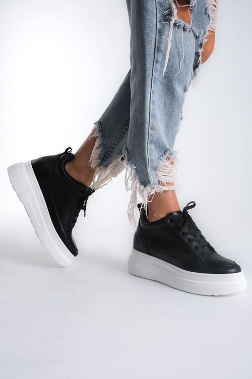 Kadın Gizli Topuk Siyah BT Spor Ayakkabı