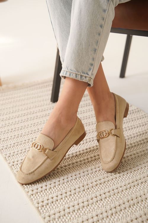 Kadın Süet Bej Günlük Ayakkabı SHTR27MS01B