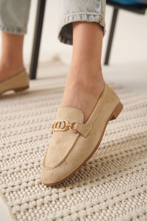 Kadın Süet Bej Günlük Ayakkabı SHTR27MS01B