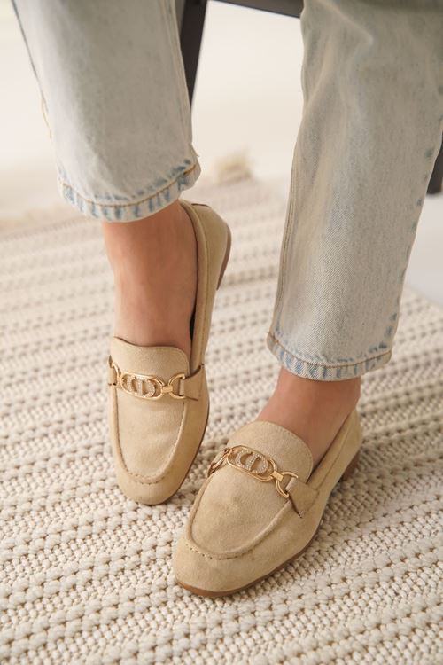 Kadın Süet Bej Günlük Ayakkabı SHTR27MS01B