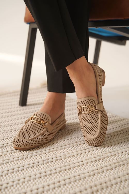 Kadın Süet Bej Günlük Ayakkabı SHTR27MS02B