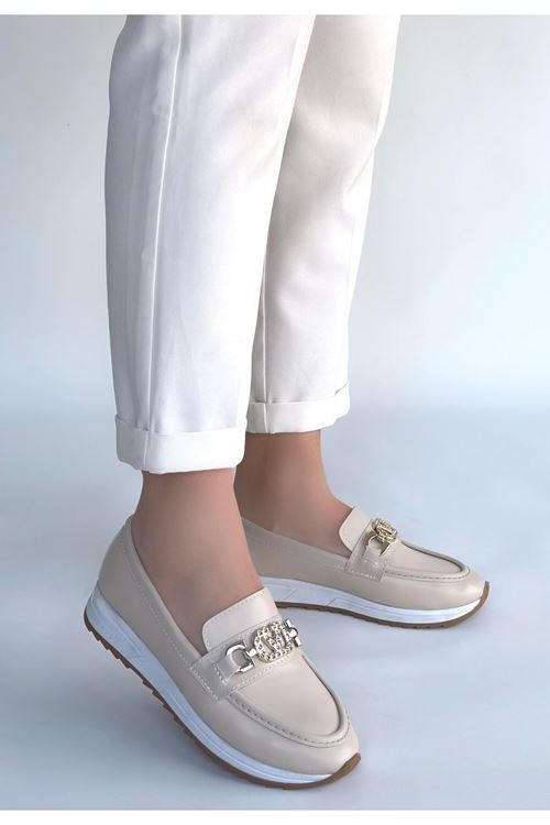 Otra Bej Cilt Babet Ayakkabı