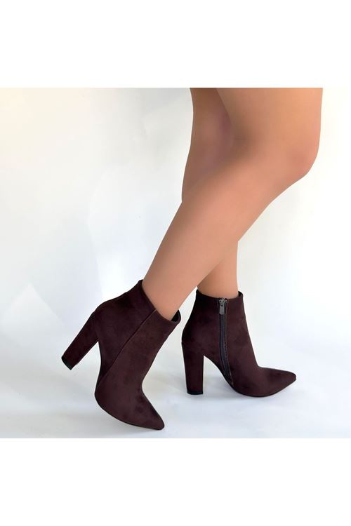 Loora Açık Kahve Süet Topuklu Bot