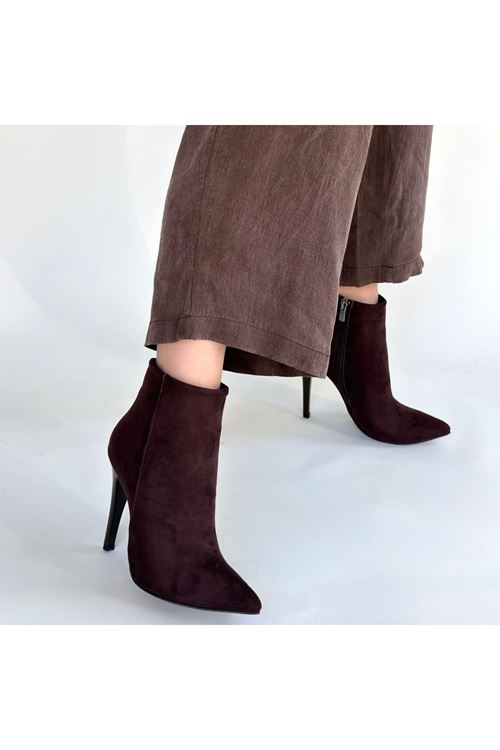 Blan Acı Kahve Süet Topuklu Bot