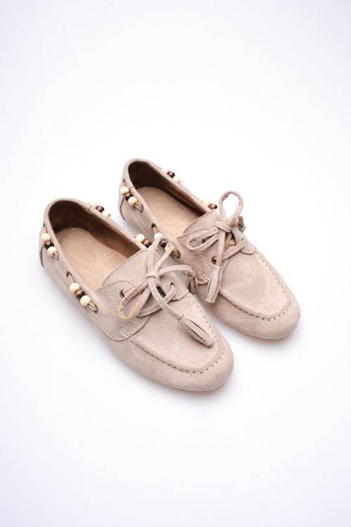 Kadın Vizon Boncuklu Günlük Süet Ayakkabı EATR27MS07D