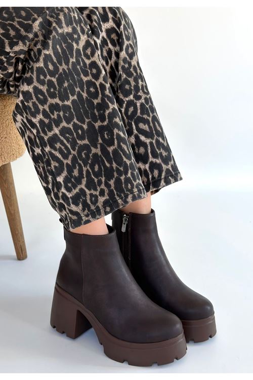 Belay Acı Kahve Nubuk Topuklu Bot