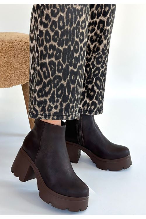 Belay Acı Kahve Nubuk Topuklu Bot