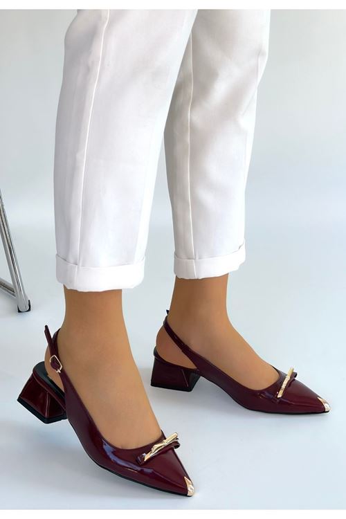 Ricy Bordo Rugan Topuklu Ayakkabı
