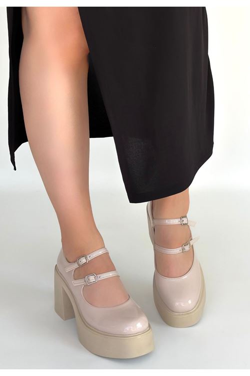 Jarlo Bej Rugan Dolgu Topuk Ayakkabı