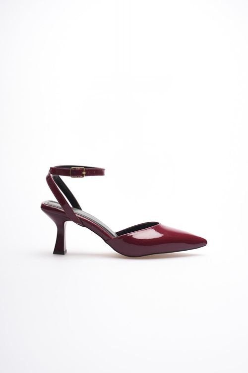 Kadın Bordo Rugan Topuklu Ayakkabı EATR03MS02D