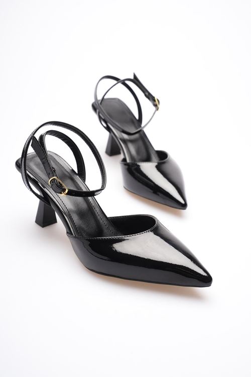 Kadın Siyah Rugan Topuklu Ayakkabı EATR03MS02A