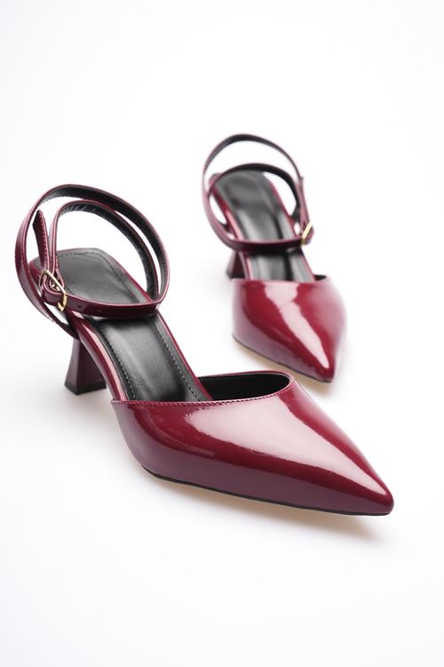 Kadın Bordo Rugan Topuklu Ayakkabı EATR03MS02D