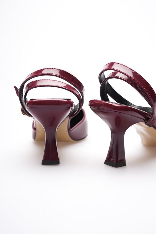 Kadın Bordo Rugan Topuklu Ayakkabı EATR03MS02D