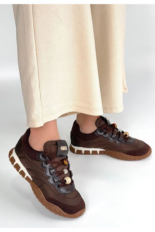 Tues Kahverengi Nubuk Bağcıklı Spor Ayakkabı