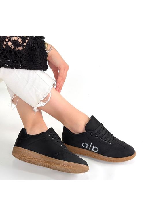 Lendo Siyah Süet Bağcıklı Spor Ayakkabı