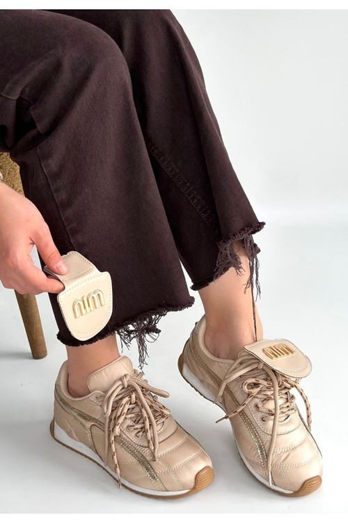 Dissa Bej Cilt Bağcıklı Paraşüt Detaylı Spor Ayakkabı