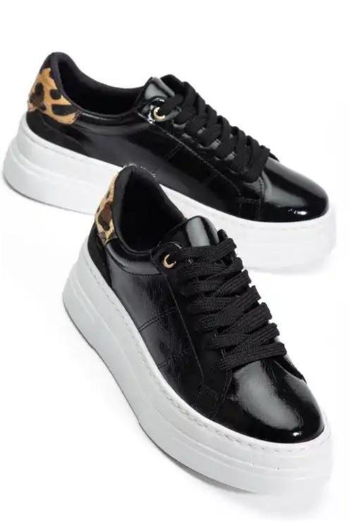 Jetan Siyah Rugan Bağcıklı Spor Ayakkabı