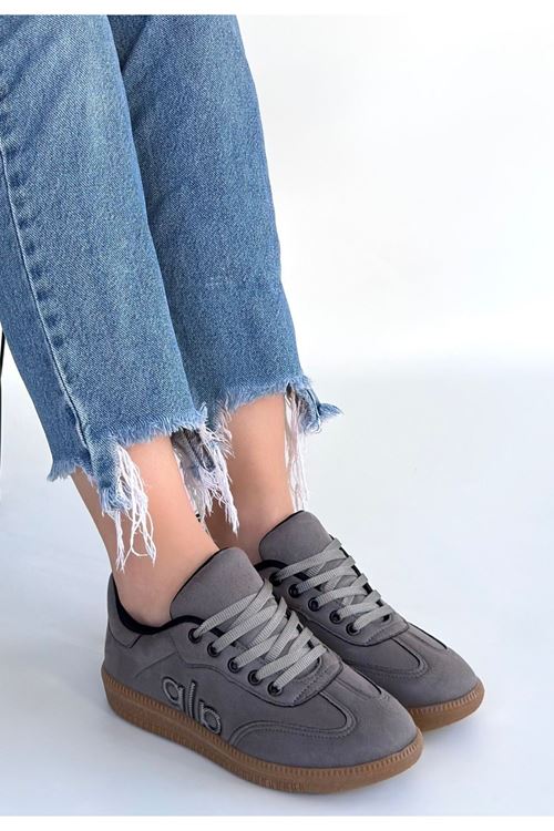 Lendo Gri Süet Bağcıklı Spor Ayakkabı