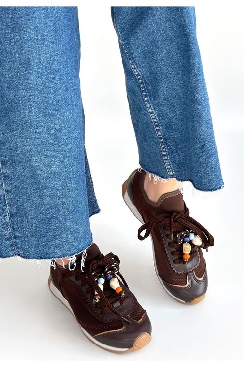 Riaf Kahverengi Cilt Bağcıklı Spor Ayakkabı