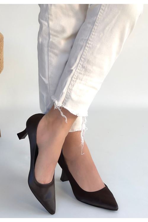 Mırta Acı Kahve Cilt Topuklu Ayakkabı