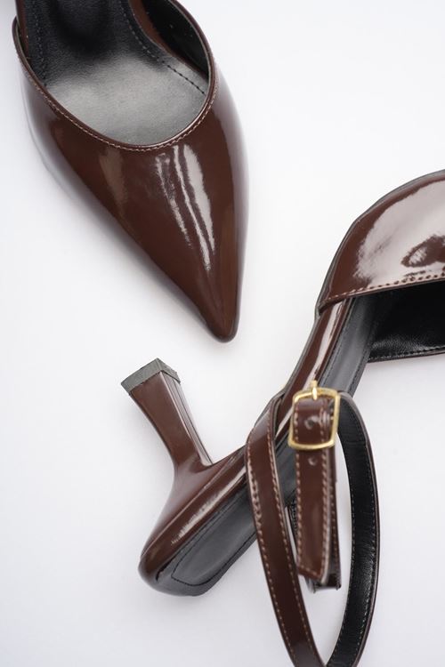 Acı Kahve Rugan Topuklu Ayakkabı EATR03MS02E