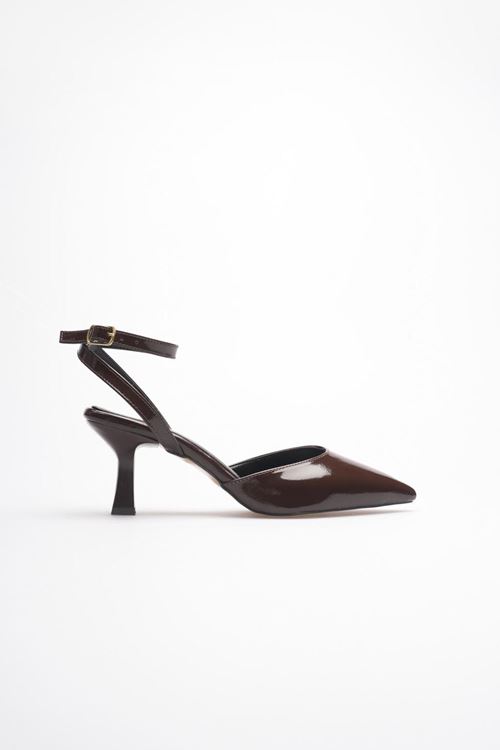 Acı Kahve Rugan Topuklu Ayakkabı EATR03MS02E