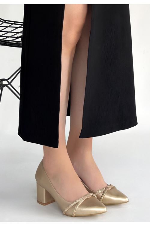 Rewin Gold Cilt Topuklu Ayakkabı