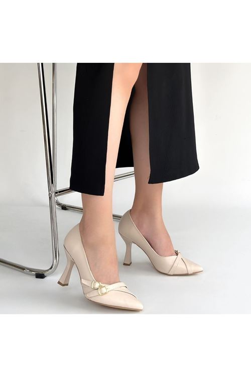 Wenda Bej Cilt Topuklu Ayakkabı