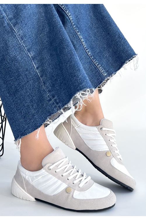 Jawen Gri Nubuk Beyaz Detaylı Spor Ayakkabı