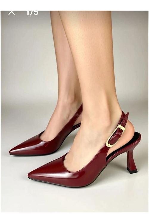 Hies Bordo Rugan Topuklu Ayakkabı