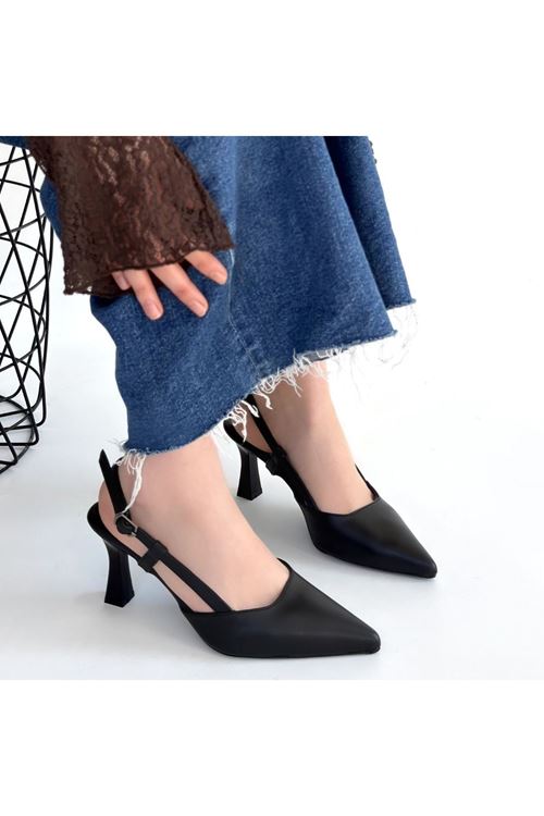 Hoost Siyah Cilt Topuklu Ayakkabı