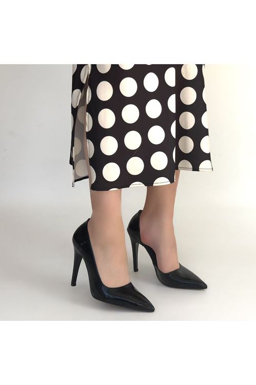 Pley Siyah Rugan Stiletto Ayakkabı