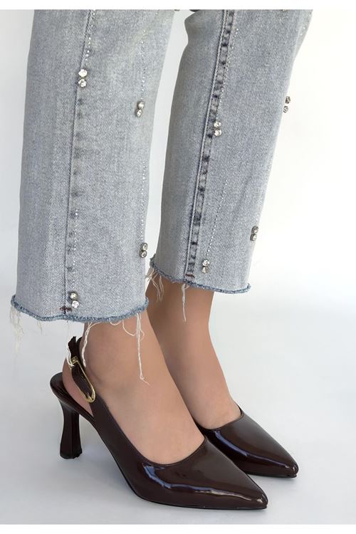 Hies Kahverengi Rugan Topuklu Ayakkabı