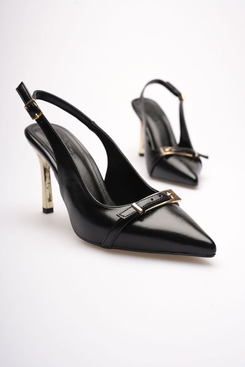 Kadın Siyah Tokalı Topuklu Ayakkabı EATR08MS34A