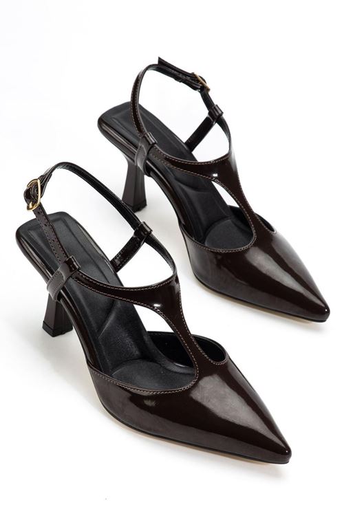 Tula Kahverengi Rugan Topuklu Ayakkabı