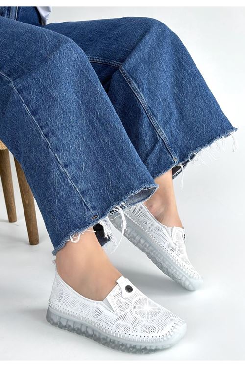 Rinna Beyaz Deri Spor Ayakkabı