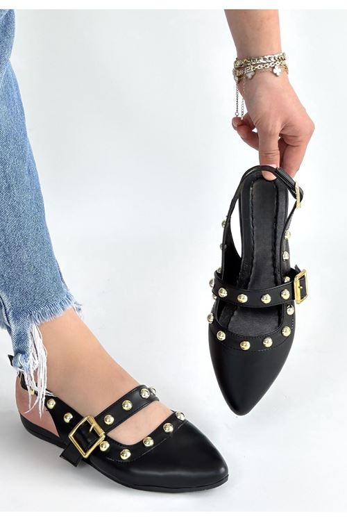 Jorwi Siyah Cilt Babet Ayakkabı