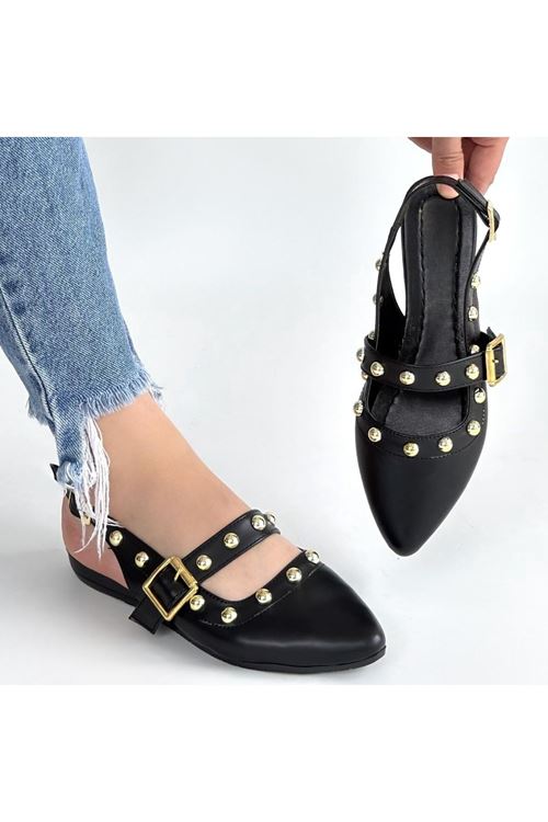 Jorwi Siyah Cilt Babet Ayakkabı