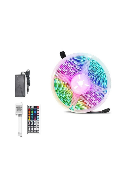 Kumandalı RGB Şerit Led 5 Metre Renk Değiştiren Dekoratif LED Işık